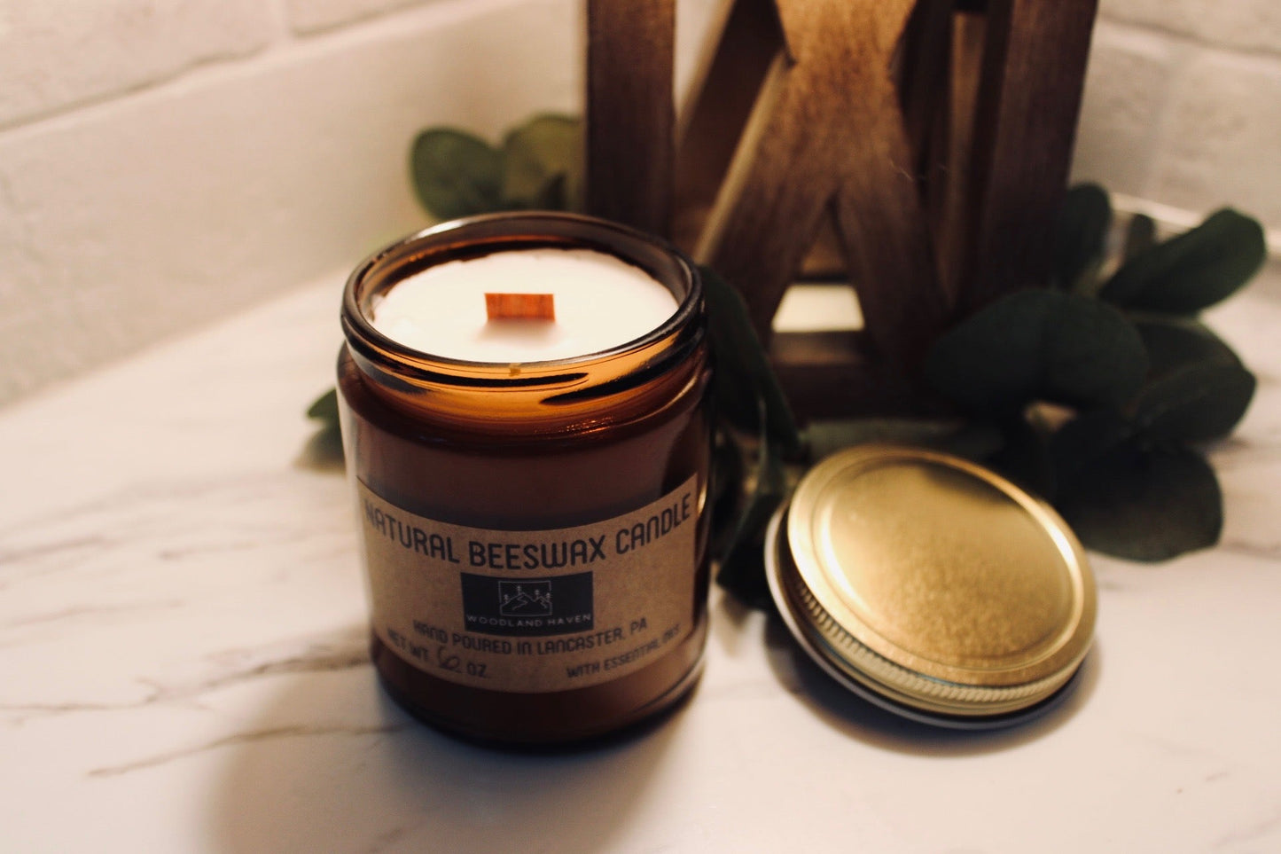 100% Pure & Natural Beeswax 6 OZ Candles | Amber glass - Woodland Haven Designs Woodland Haven Designs Geranium Rose Woodland Haven Designs 100% Pure & Natural Beeswax 6 OZ Candles | Amber glass