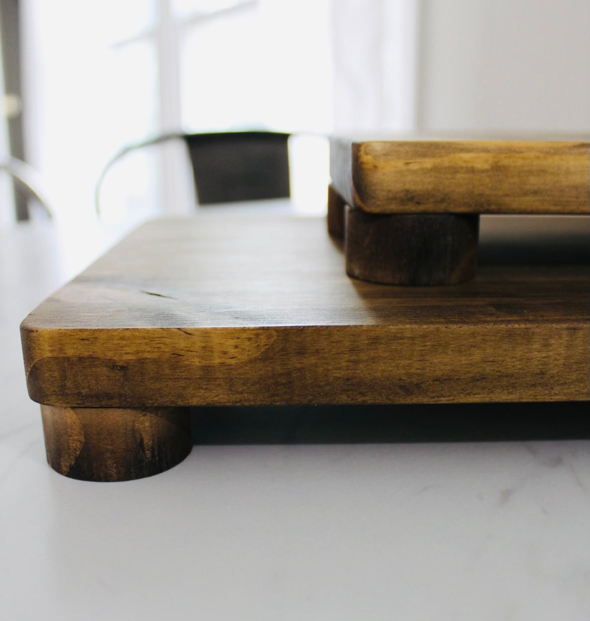 Rustic Pine Wood Riser Tray | Kitchen & Dining Décor Display