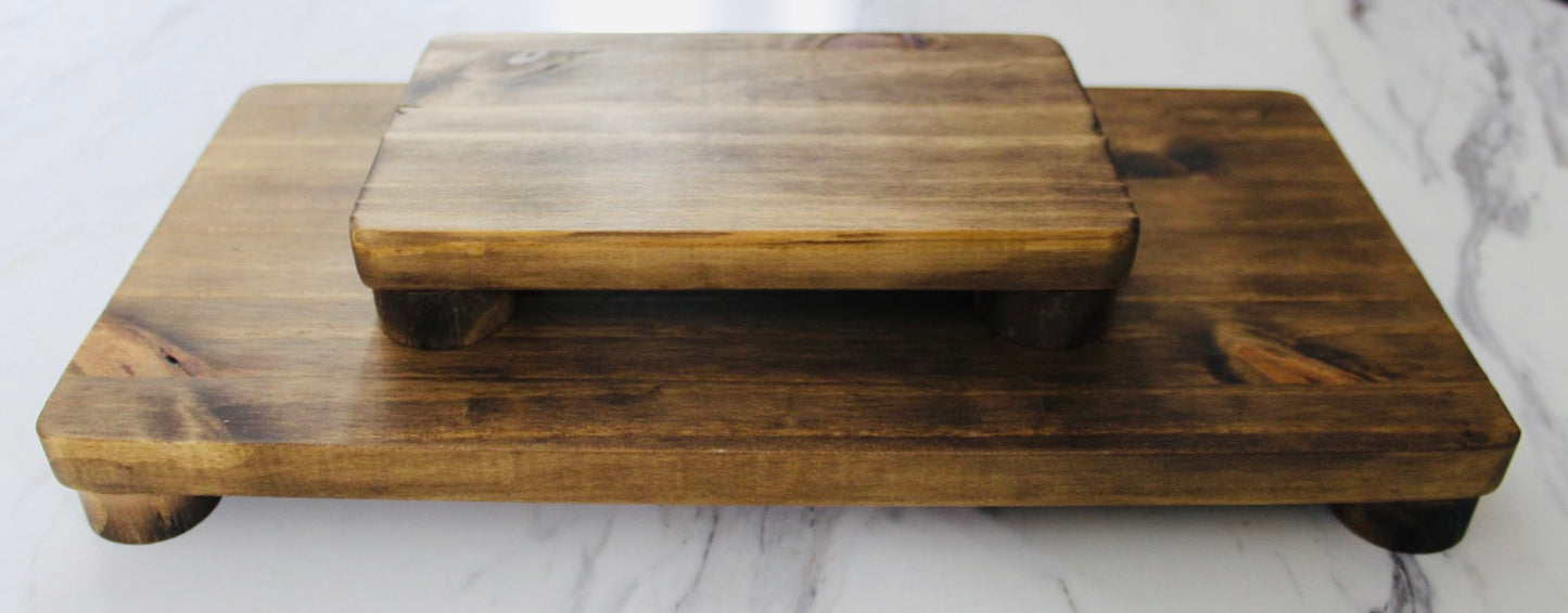 Rustic Pine Wood Riser Tray | Kitchen & Dining Décor Display