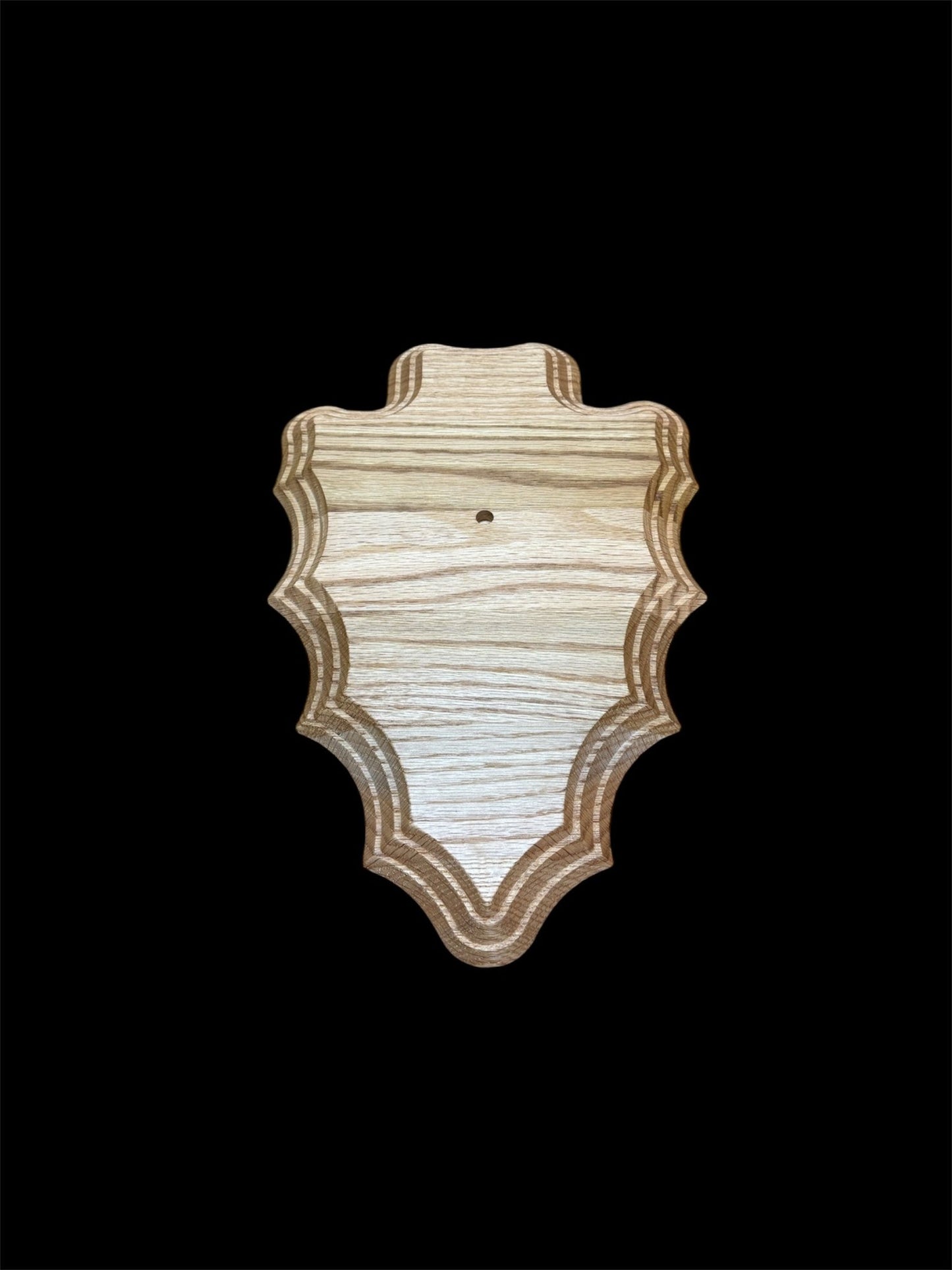 European Mount Wall Display Arrowhead Plaque with Skull Hook | Natural Oak - Woodland Haven Designs