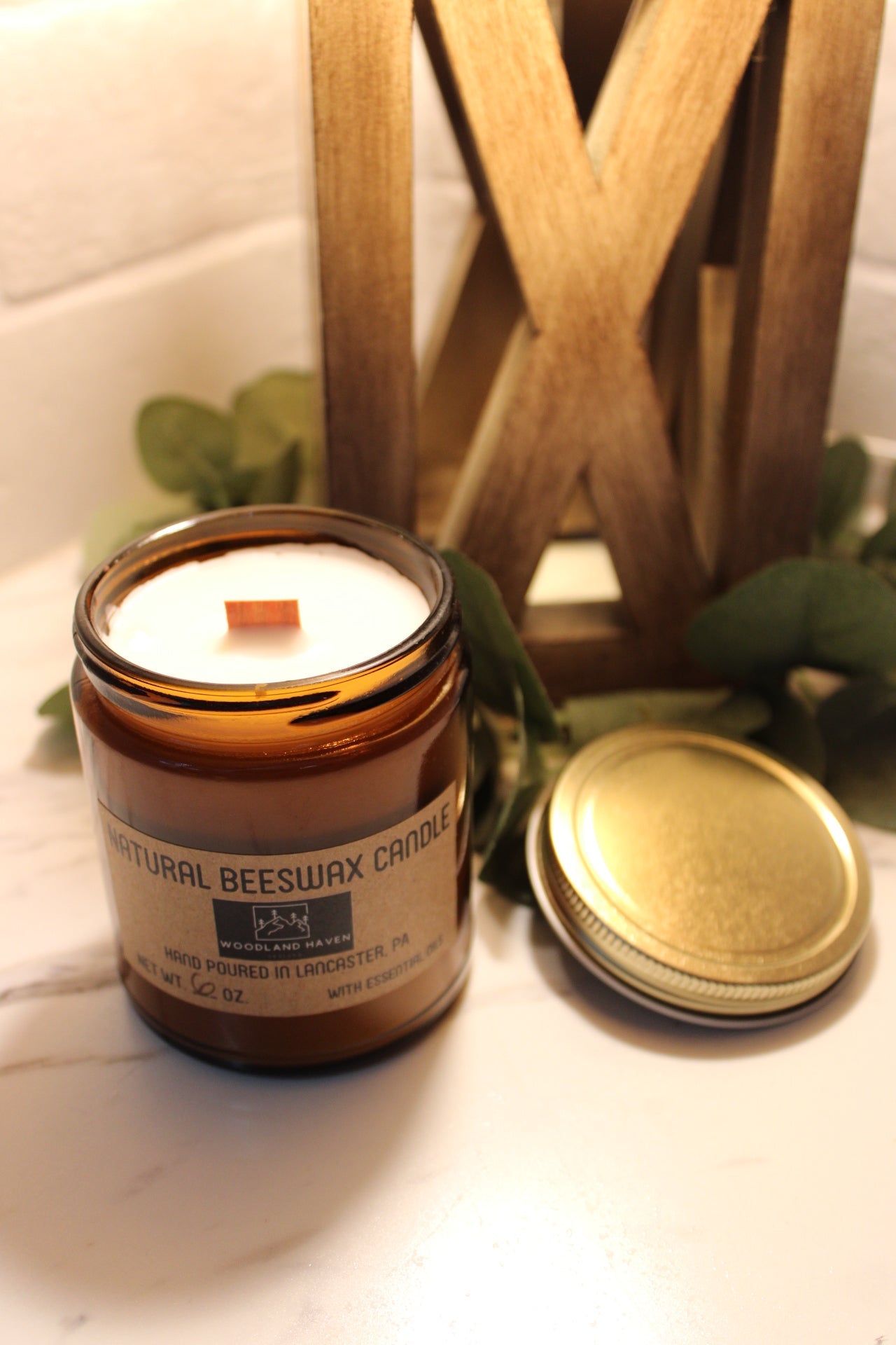 100% Pure & Natural Beeswax 6 OZ Candles | Amber glass - Woodland Haven Designs Woodland Haven Designs Geranium Rose Woodland Haven Designs 100% Pure & Natural Beeswax 6 OZ Candles | Amber glass