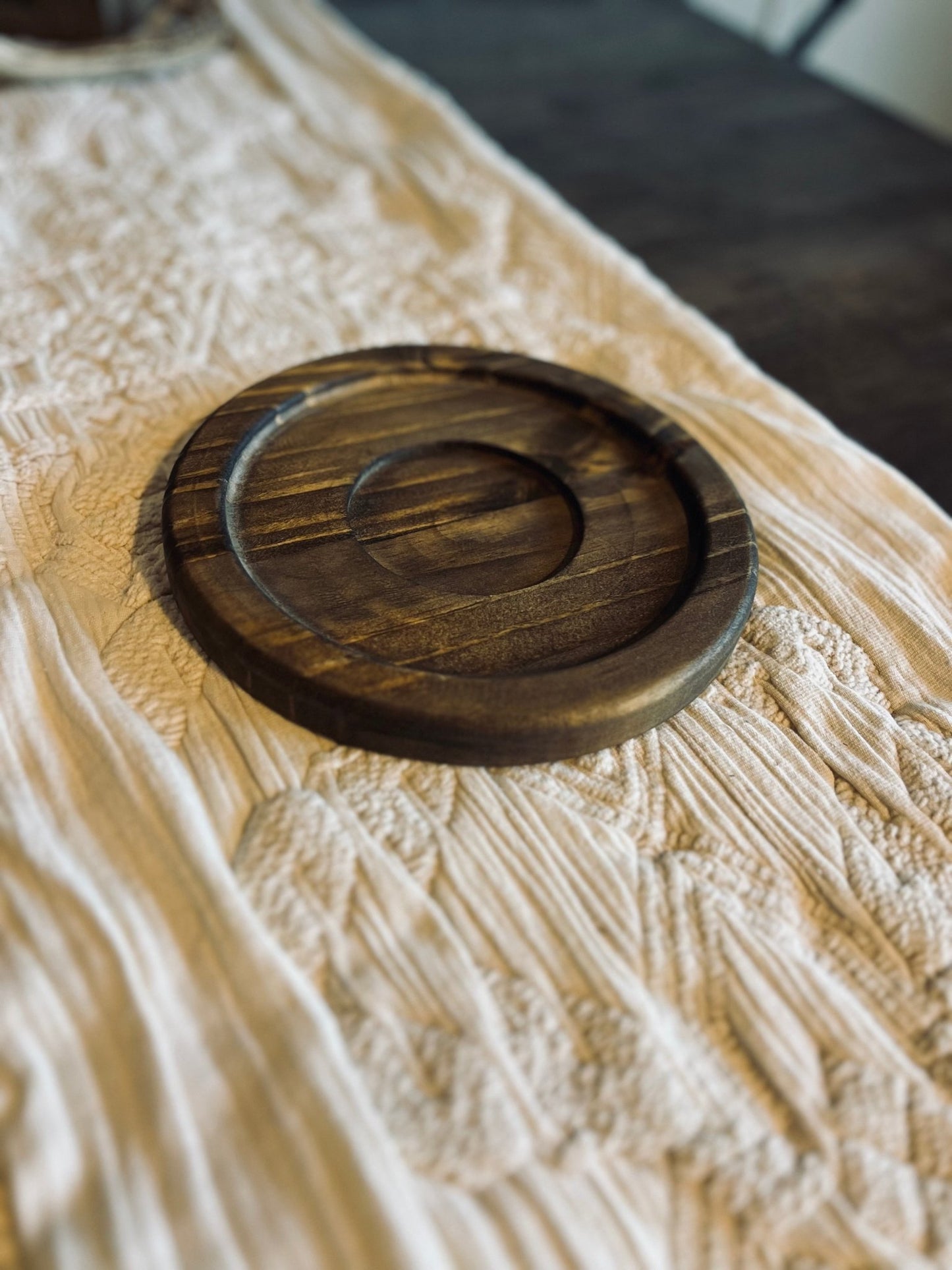 Decorative Round Candle Display Tray | 7.5” Diameter - Woodland Haven Designs Woodland Haven Designs Default Title Woodland Haven Designs Decorative Round Candle Display Tray | 7.5” Diameter
