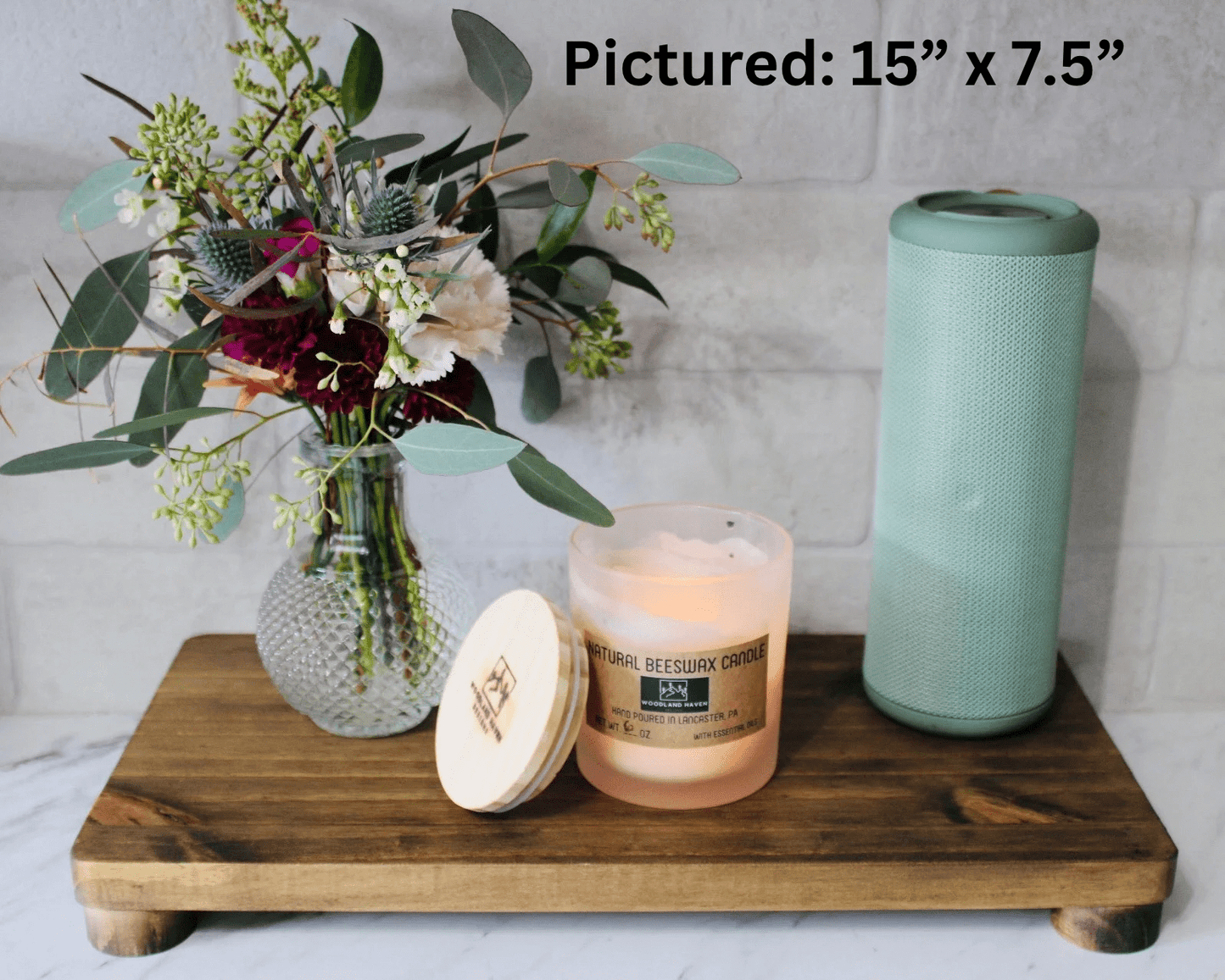 Rustic Pine Wood Riser Tray | Kitchen & Dining Décor Display - Woodland Haven Designs Woodland Haven Designs 15" x 7.5" Woodland Haven Designs Rustic Pine Wood Riser Tray | Kitchen & Dining Décor Display