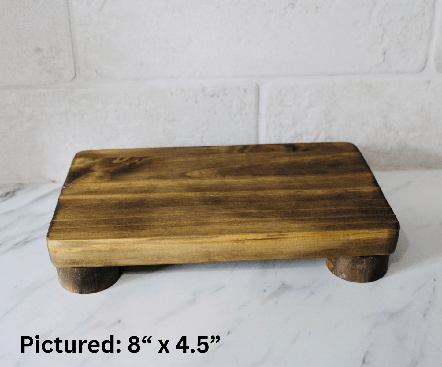 Rustic Pine Wood Riser Tray | Kitchen & Dining Décor Display - Woodland Haven Designs Woodland Haven Designs 15" x 7.5" Woodland Haven Designs Rustic Pine Wood Riser Tray | Kitchen & Dining Décor Display