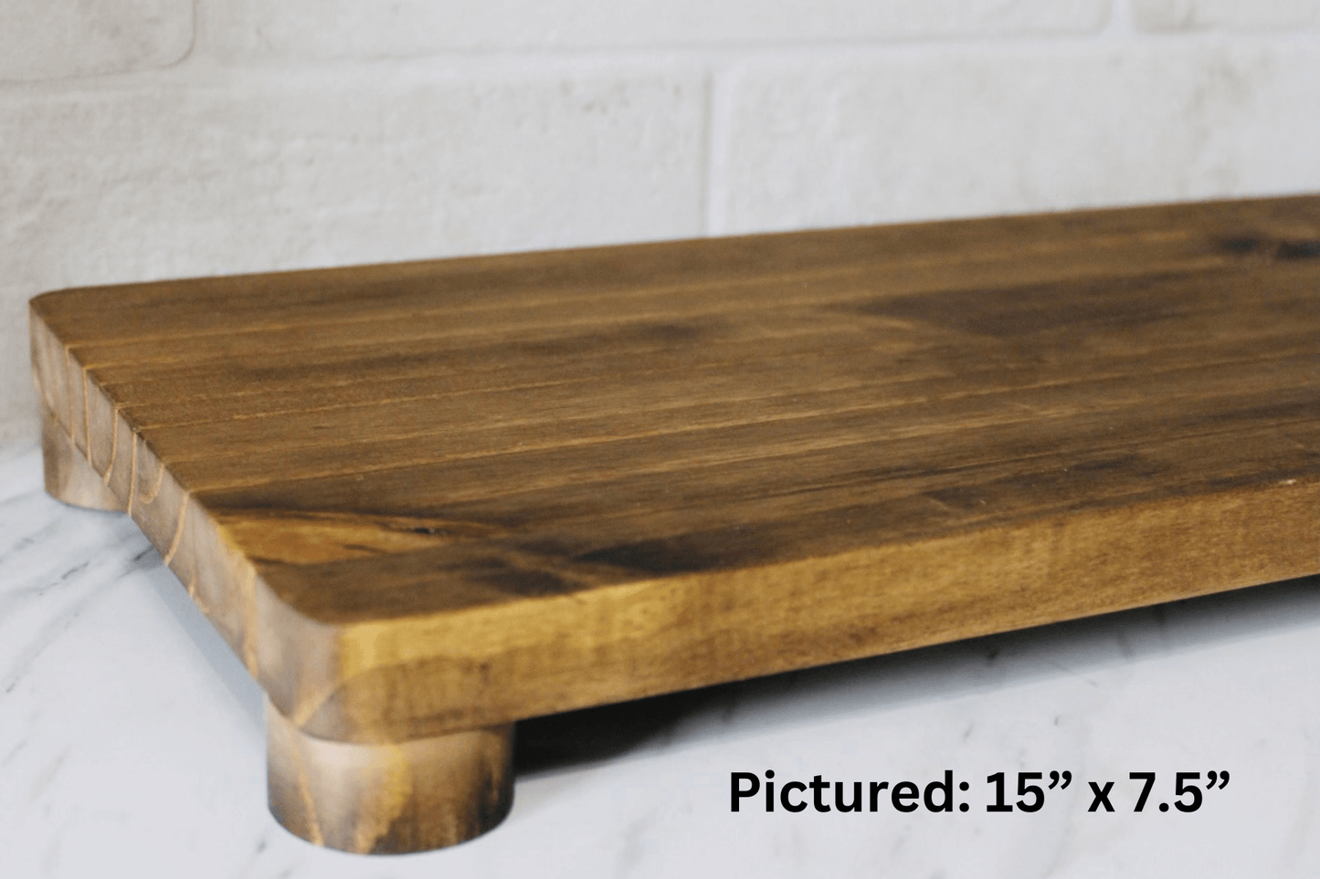 Rustic Pine Wood Riser Tray | Kitchen & Dining Décor Display - Woodland Haven Designs Woodland Haven Designs 15" x 7.5" Woodland Haven Designs Rustic Pine Wood Riser Tray | Kitchen & Dining Décor Display