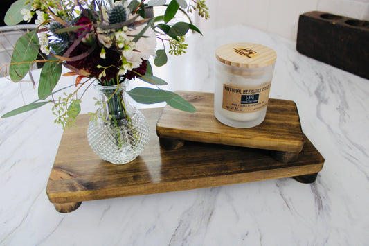 Rustic Pine Wood Riser Tray | Kitchen & Dining Décor Display