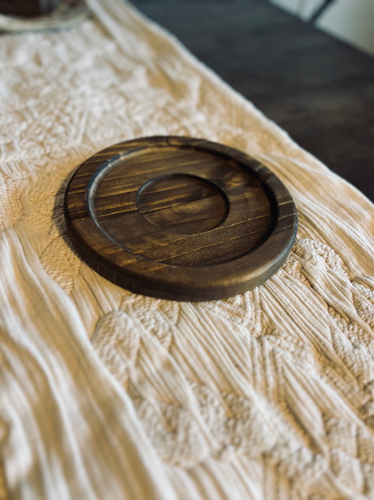 Decorative Round Candle Display Tray | 7.5” Diameter