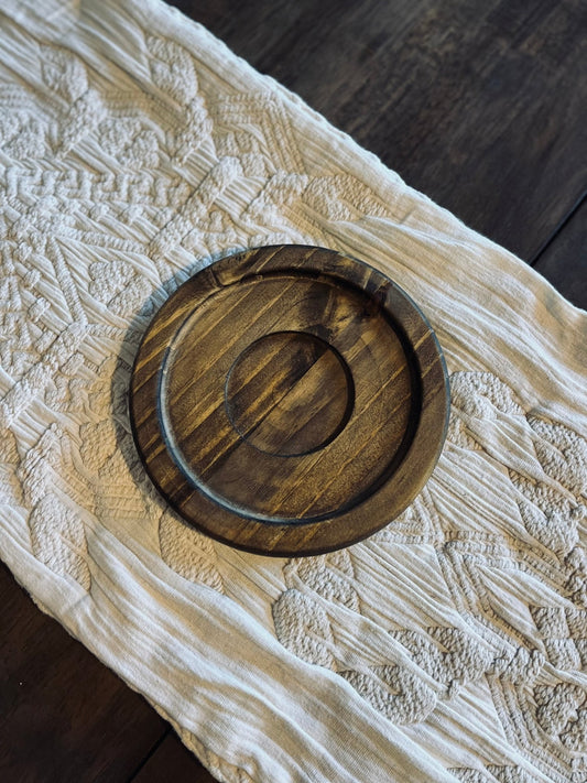 Decorative Round Candle Display Tray | 7.5” Diameter - Woodland Haven Designs Woodland Haven Designs Default Title Woodland Haven Designs Decorative Round Candle Display Tray | 7.5” Diameter