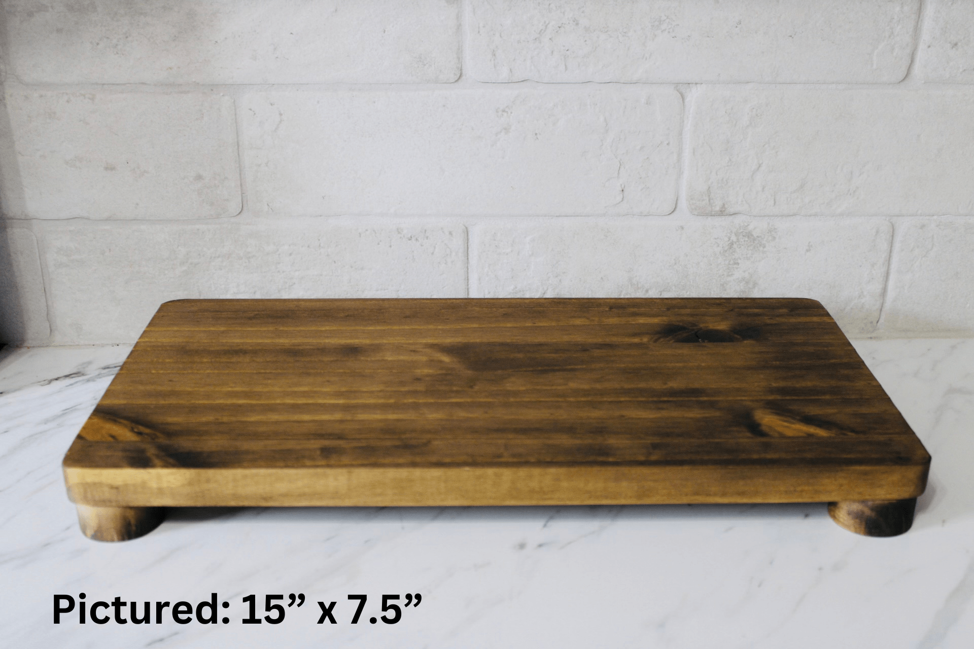 Rustic Pine Wood Riser Tray | Kitchen & Dining Décor Display - Woodland Haven Designs Woodland Haven Designs 15" x 7.5" Woodland Haven Designs Rustic Pine Wood Riser Tray | Kitchen & Dining Décor Display